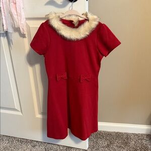 Gymboree Red Dress with Faux Fur Collar
